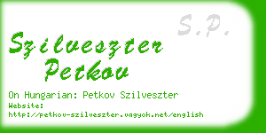 szilveszter petkov business card